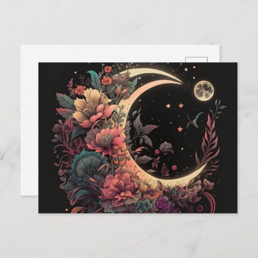 Carte Postale Boho Moon  (Devant / Derrière)