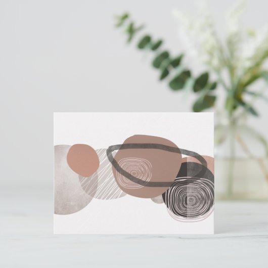 Carte postale Boho Neutral Organic Shapes (Debout devant)