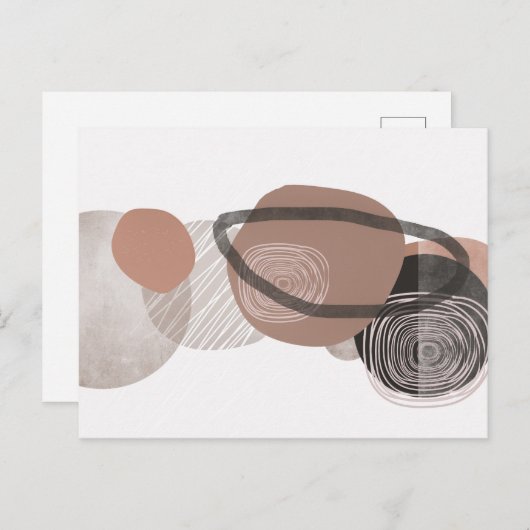 Carte postale Boho Neutral Organic Shapes (Devant / Derrière)