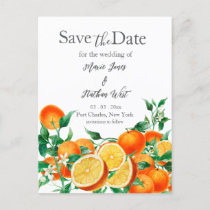 Carte Postale Boho Orange Blossom Enregistrer la date