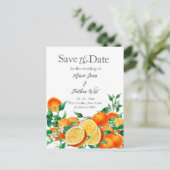 Carte Postale Boho Orange Blossom Enregistrer la date (Debout devant)