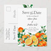 Carte Postale Boho Orange Blossom Enregistrer la date (Devant / Derrière)