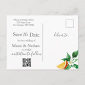 Carte Postale Boho Orange Blossom Enregistrer la date (Dos)