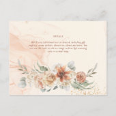Carte Postale BOHO Pampas Grass Floral Mariage Enregistrer La Da (Dos)