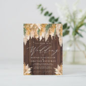 Carte Postale Boho Pampas Grass Wood Twinkle Mariage (Debout devant)