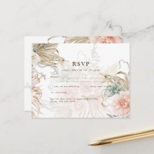 Carte postale BOHO Pampas Grass Yellow Mariage