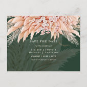 Carte Postale BOHO Pampas Herbe Fleurie Mariage Épargnez la Date (Devant)