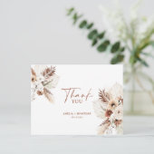 Carte postale Boho Pampas Terracotta Mariage Merci (Debout devant)