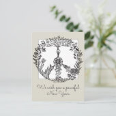 Carte Postale Boho Peace Sign Élégante fille mignonne jolie flor (Debout devant)