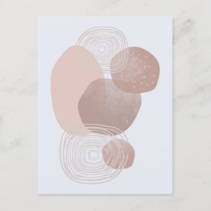Carte postale Boho Peach Peach Pink Organic Shapes