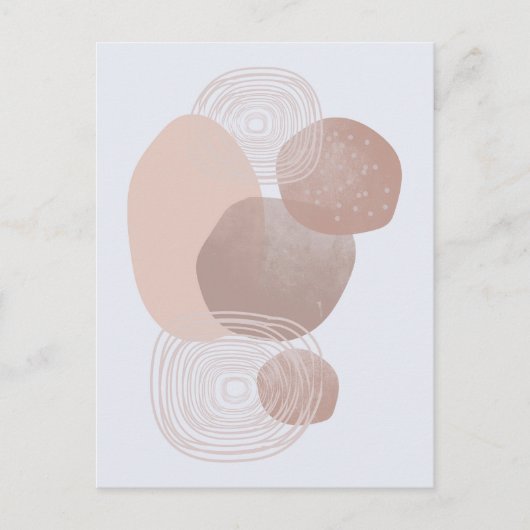 Carte postale Boho Peach Peach Pink Organic Shapes (Devant)
