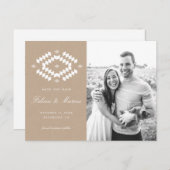 Carte postale Boho pour annoncer la date, Kraft (Devant / Derrière)