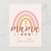 Carte Postale Boho Rainbow Mama avec phases de lune (Devant)