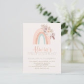 Carte Postale Boho Rainbow Watercolor Premier anniversaire (Debout devant)
