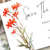 Carte Postale Boho Red Fleurs sauvages QR Code Script Enregistre