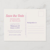 Carte Postale Boho Retro mariage floral Enregistrer la date Cart (Dos)