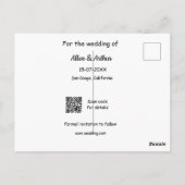 Carte Postale boho rose enregistrer la date QR ajouter le nom du (Dos)
