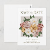 Carte Postale Boho Rustic Floral Bouquet Élégant Enregistrer La  (Devant / Derrière)