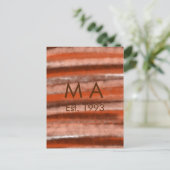 Carte Postale boho rustique Brown ajouter nom lettre année date (Debout devant)