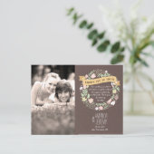 Carte Postale Boho Rustique Pastel Fleur Merci Wreath (Debout devant)