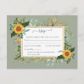 Carte Postale Boho Sunflower Sage Mariage de verdure (Devant)