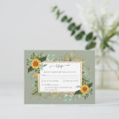 Carte Postale Boho Sunflower Sage Mariage de verdure (Debout devant)