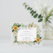 Carte Postale Boho Sunflower Sage Mariage de verdure (Debout devant)