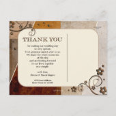 Carte postale Boho Terra Cotta Mariage Photo Merci (Dos)