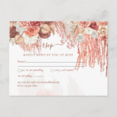 Carte Postale Boho Terracotta Rose Pampas Grass Mariage Floral (Devant)