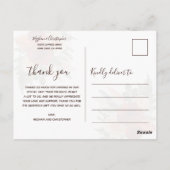 Carte Postale Boho Terracotta rouille Mariage Floral Merci (Dos)