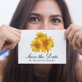 Carte Postale Boho Tournesol Fleurs de Mariage Save The Date