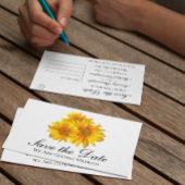 Carte Postale Boho Tournesol Fleurs de Mariage Save The Date