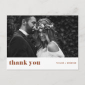 Carte Postale Boho Typographie Gras Terracotta Mariage Remerciem (Devant)