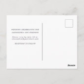 Carte Postale Boho violet faire-part de mariage à feuilles verte (Dos)