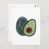 Carte postale Boho Watercolor Avocado (Devant / Derrière)