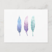 Carte Postale Boho Watercolor Feather Trio (Devant)