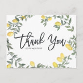 Carte Postale Boho Watercolor Lemon Wreath Merci (Devant)