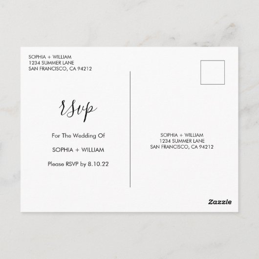 Carte postale Boho Wedding RSVP (Dos)