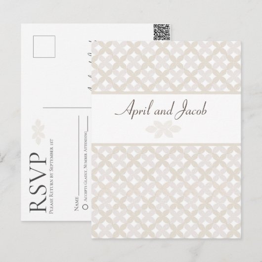 Carte postale Boho Wedding RSVP Insertion (Devant / Derrière)