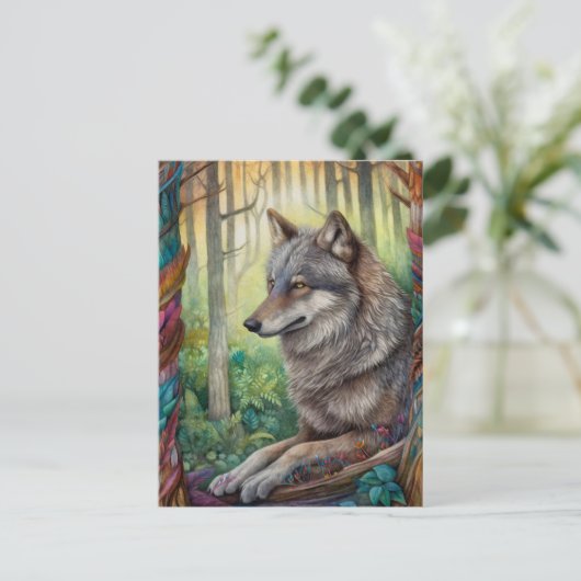 Carte postale Boho Wolf (Debout devant)