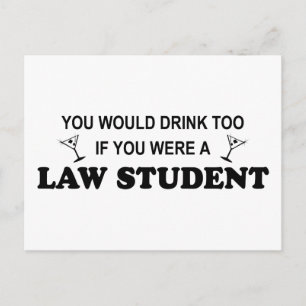 Carte Postale Boire aussi - étudiant en droit