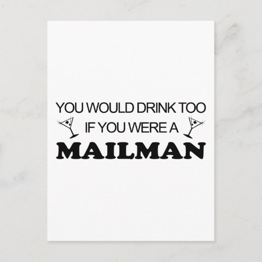 Carte Postale Boire aussi - Mailman (Devant)
