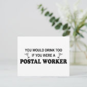 Carte Postale Boire aussi - Travailleur postal (Debout devant)