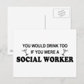 Carte Postale Boire aussi - Travailleur social (Devant / Derrière)