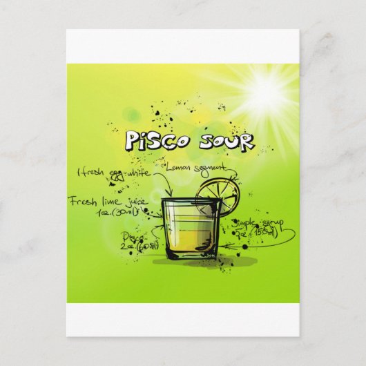 Carte Postale Boire Cocktail Recette (Devant)