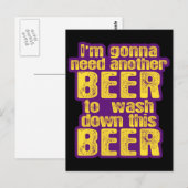 Carte Postale Boire de la bière amusante (Devant / Derrière)