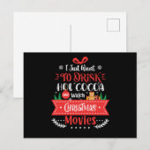 Carte Postale Boire du cacao chaud Regarder les films de Noël (Devant / Derrière)