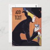 Carte Postale Boire du café, ajouter du texte à modifier,  (Devant / Derrière)