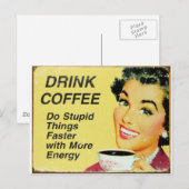 Carte Postale boire du café plus vite (Devant / Derrière)