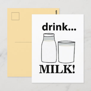 Carte Postale Boire du lait